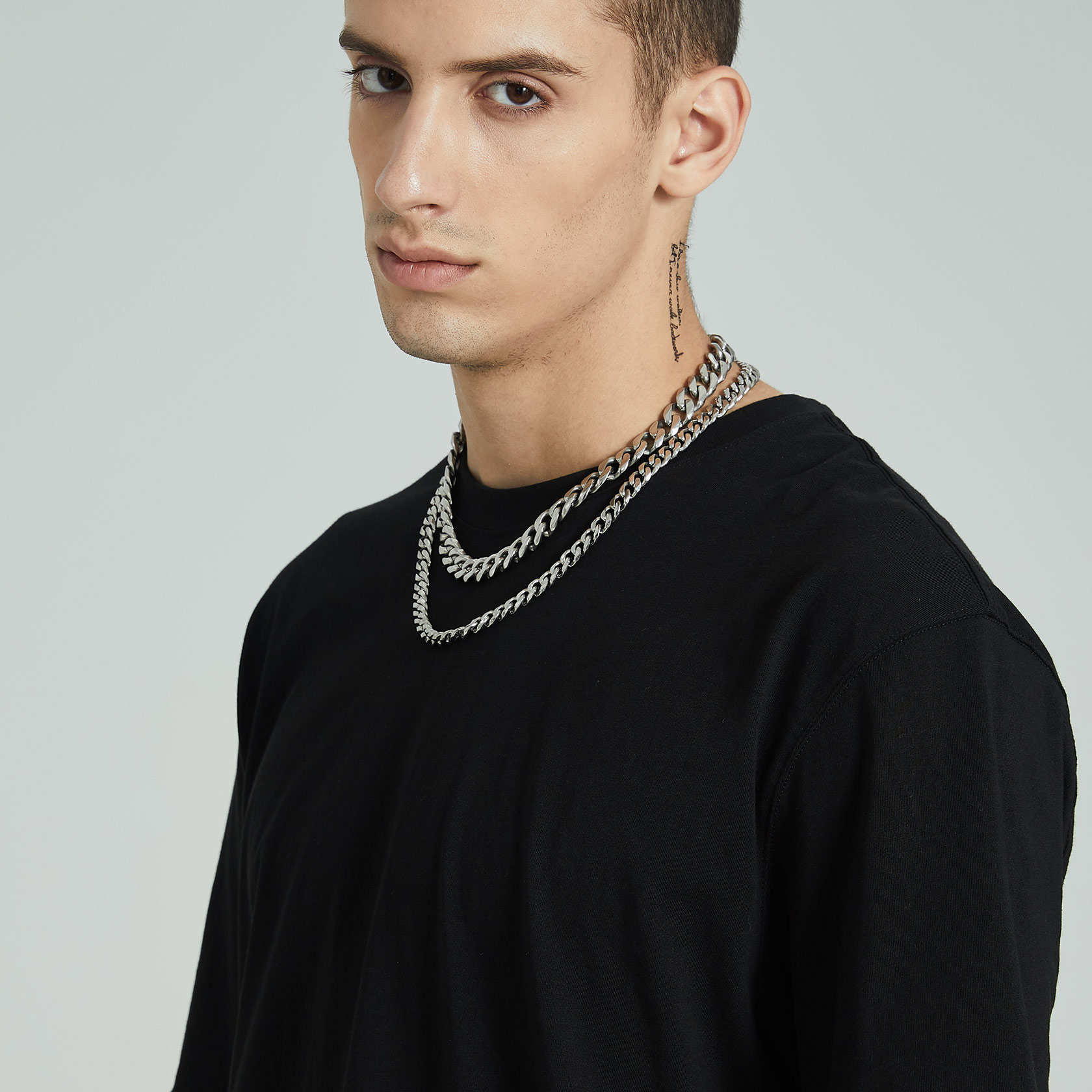 3mm Cuban Curb Chain Necklace Stainless Steel