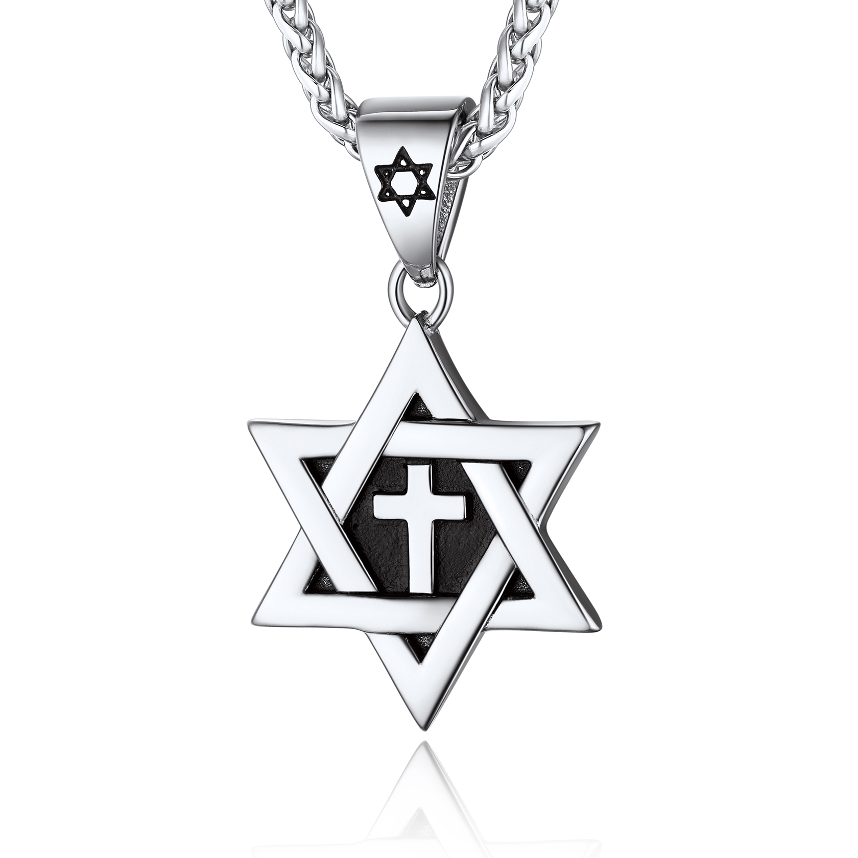 Cross Star of David Necklace
