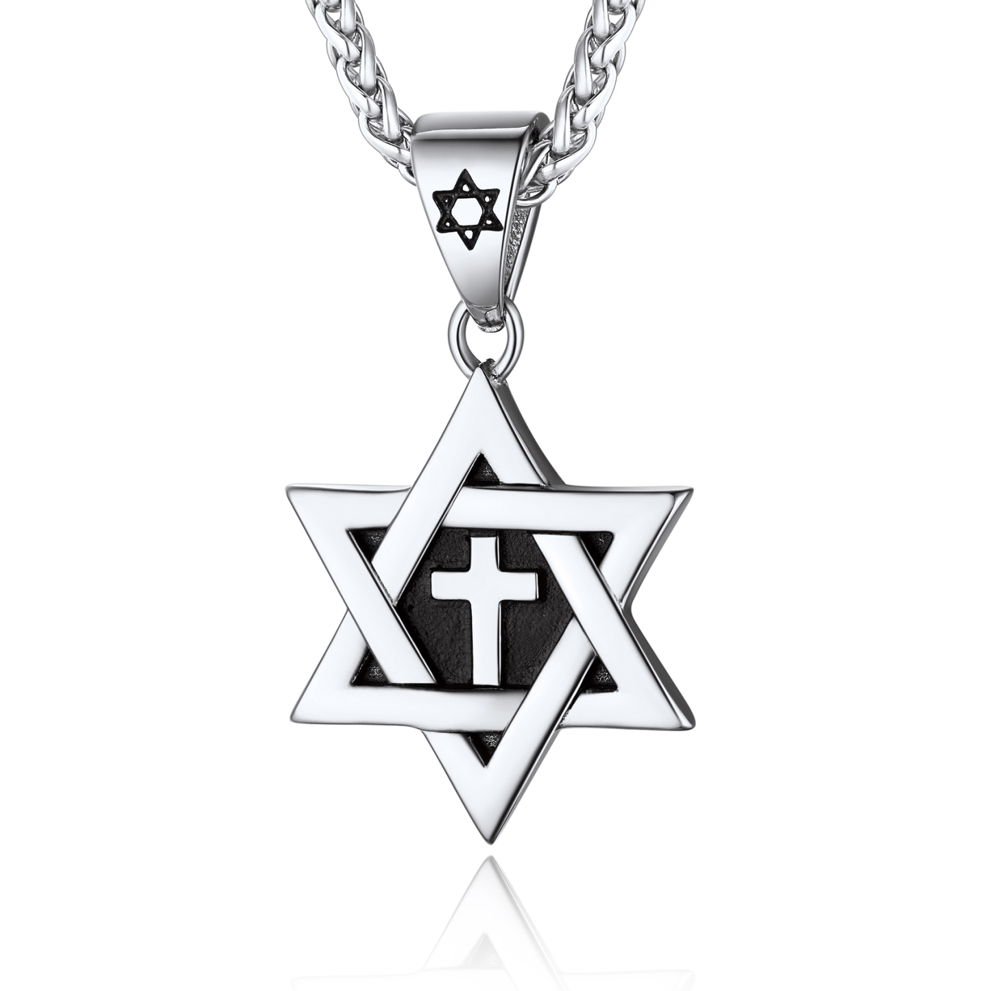 Cross Star of David Necklace