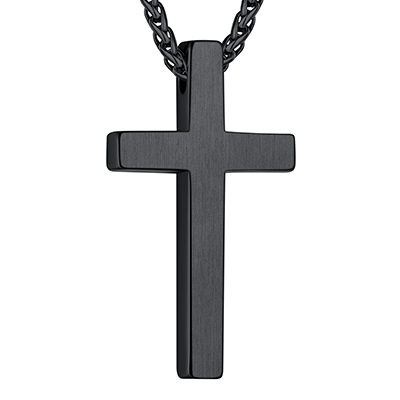 Black Cross Pendant Necklace For Men