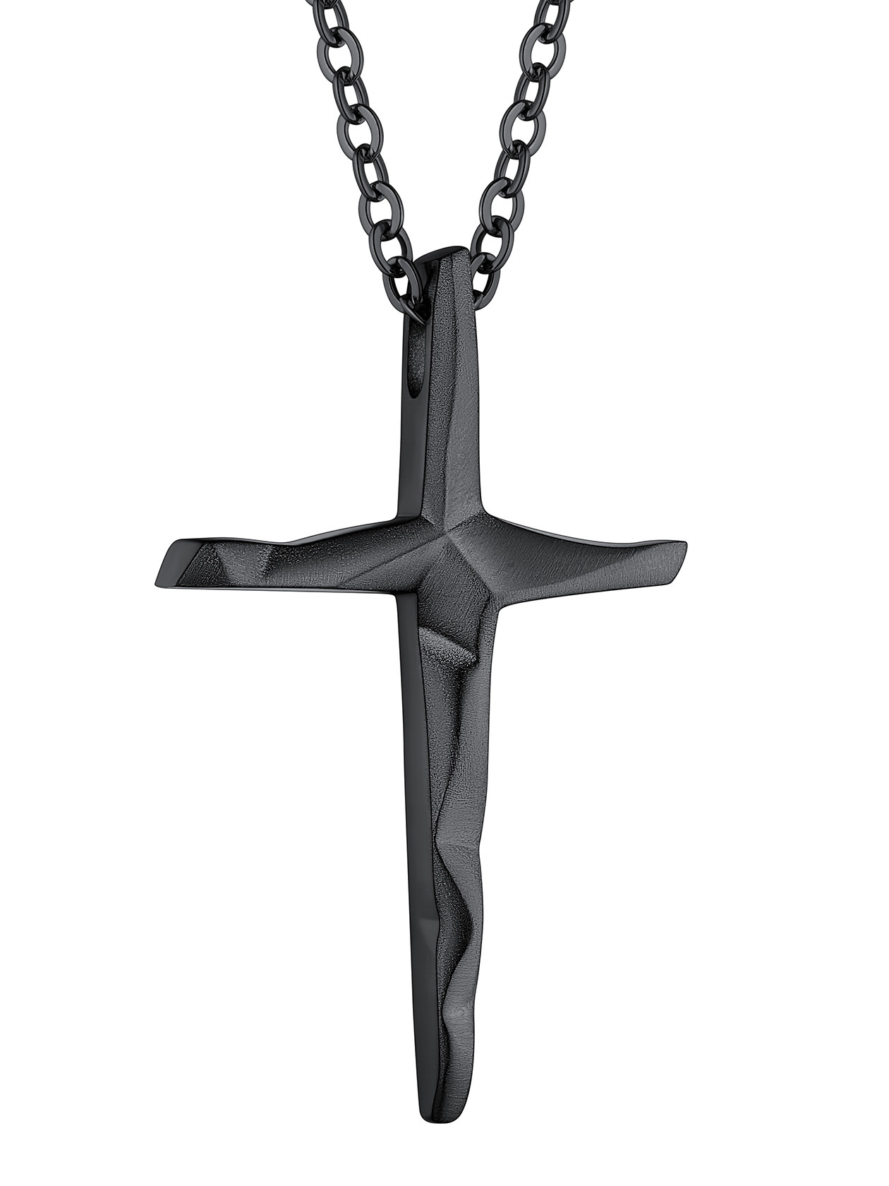 20" Black Cross Necklace