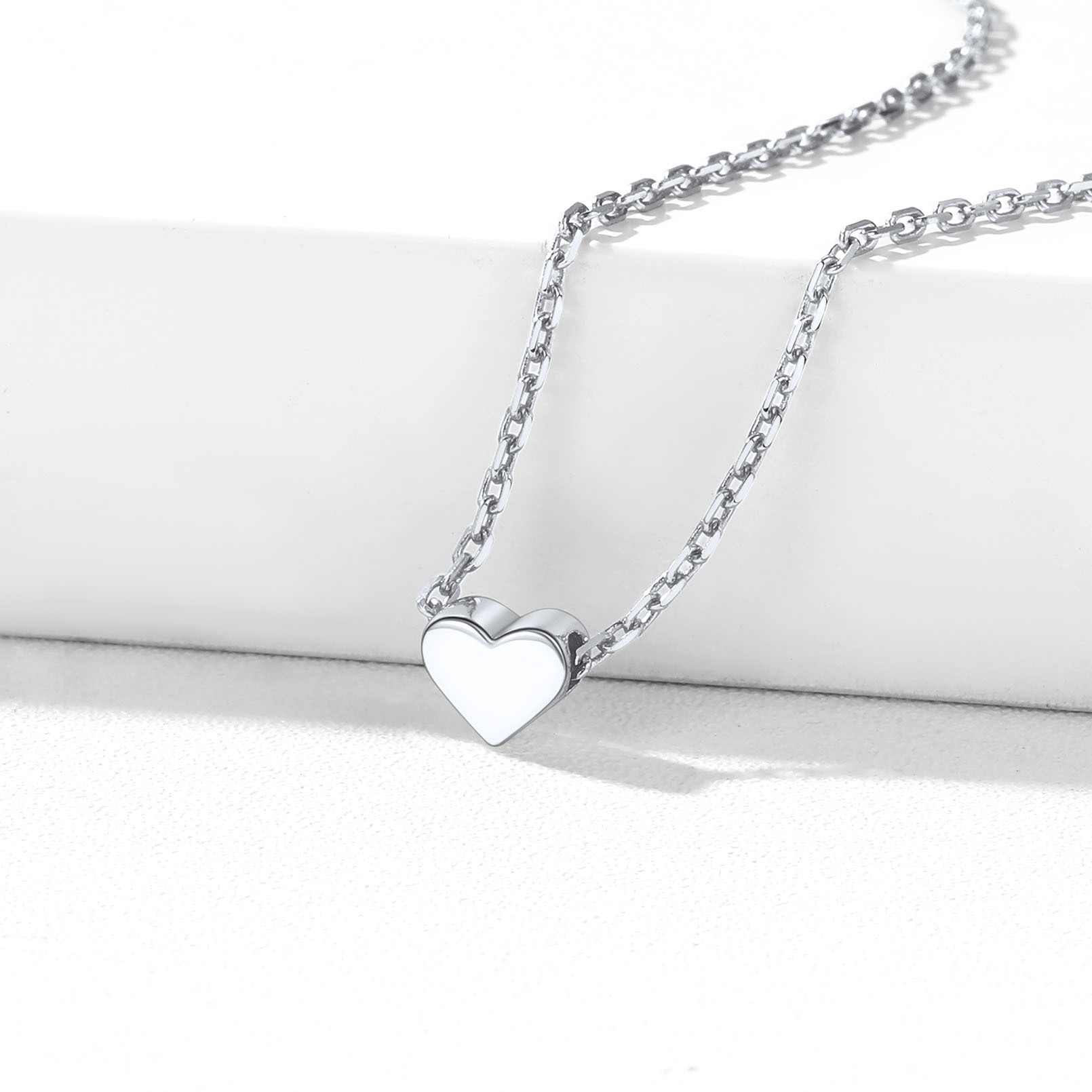 Womens Silver Heart Necklace