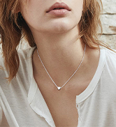 Womens Silver Heart Necklace
