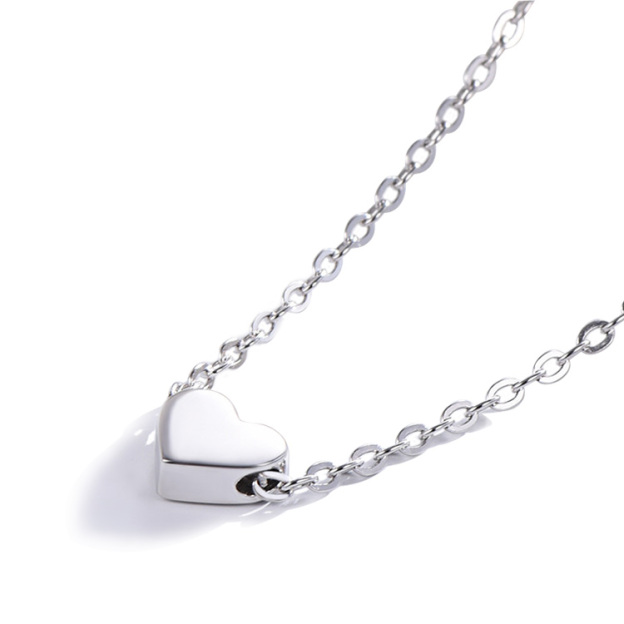 Womens Silver Heart Necklace
