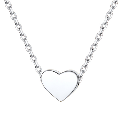 Womens Silver Heart Necklace