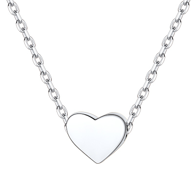 Womens Silver Heart Necklace