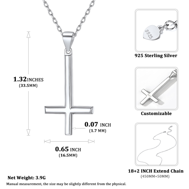 925 Silver Inverted Cross Necklace