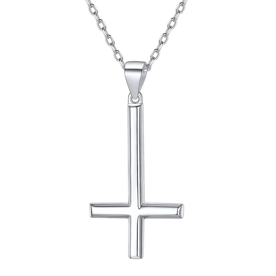 925 Silver Inverted Cross Necklace