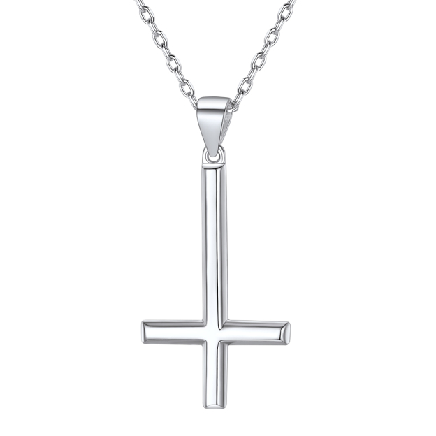 925 Silver Inverted Cross Necklace