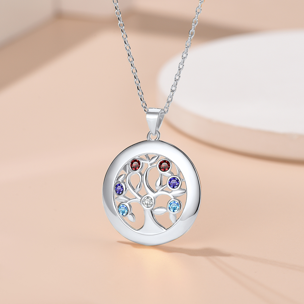 Birthstone Tree of Life Necklace