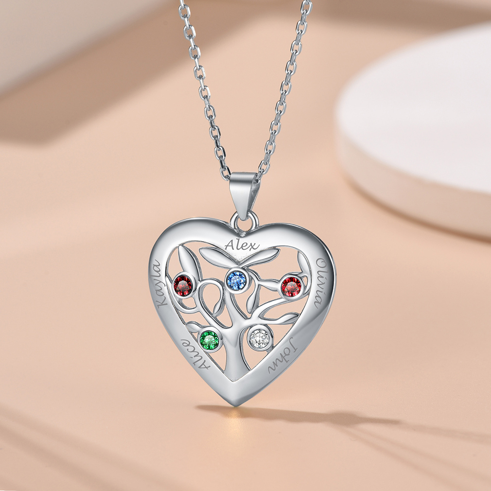 Heart shaped Tree of Life Necklace