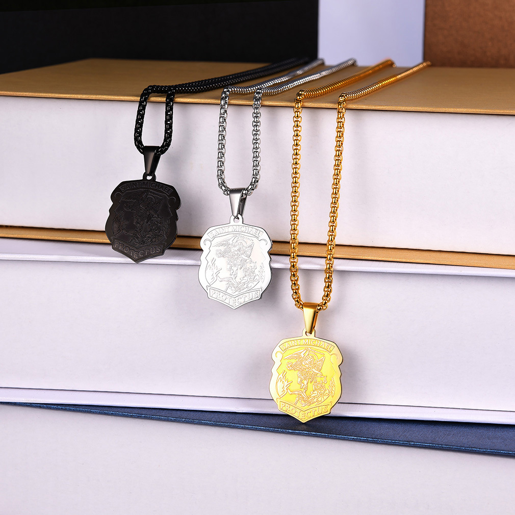 Saint Michael Archangel Shield Pendant