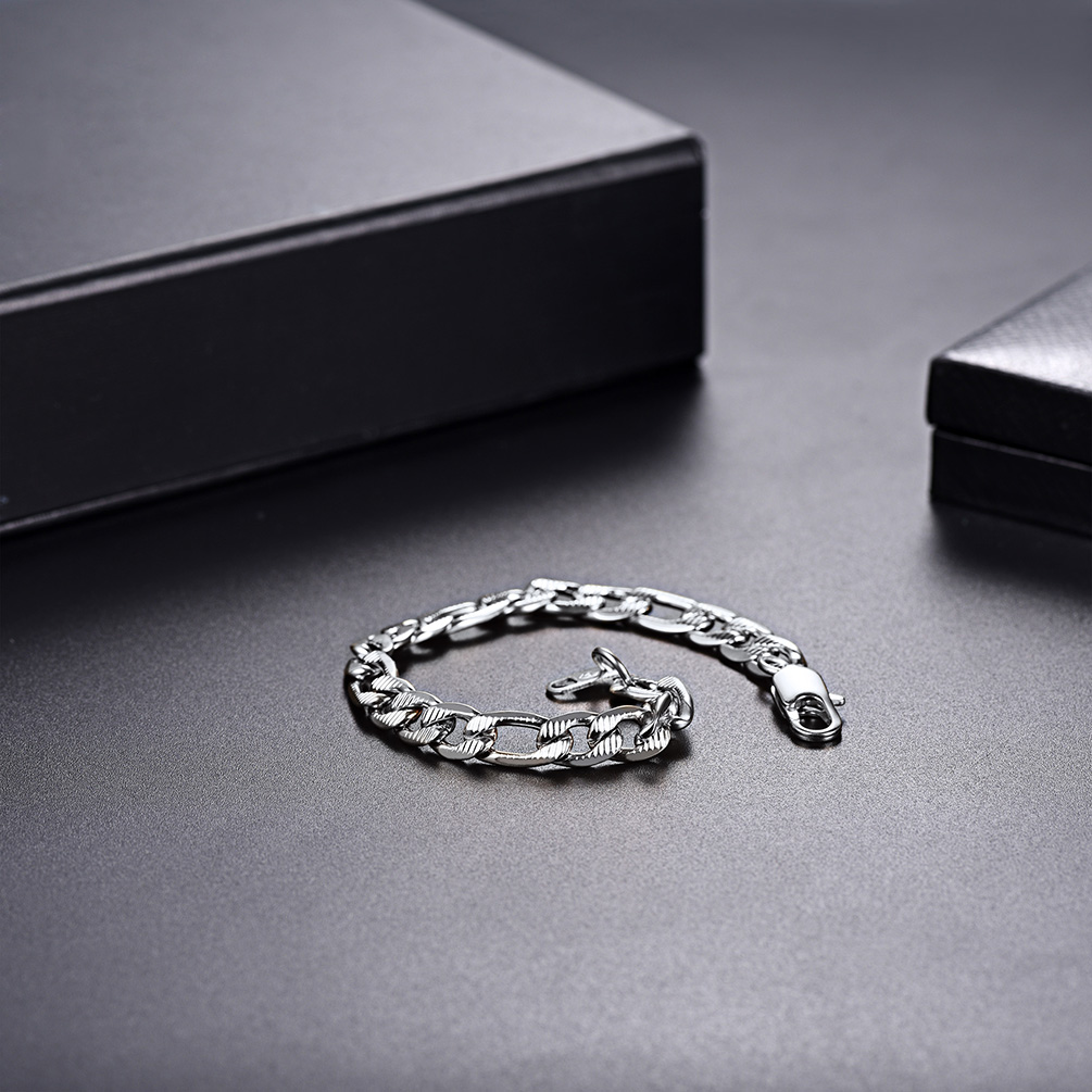 7.5mm Stainless Steel Figro Bracelet