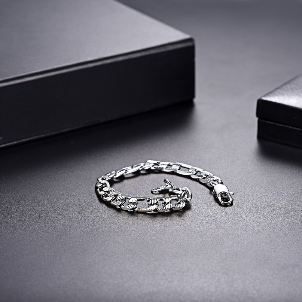 7.5mm Stainless Steel Figro Bracelet