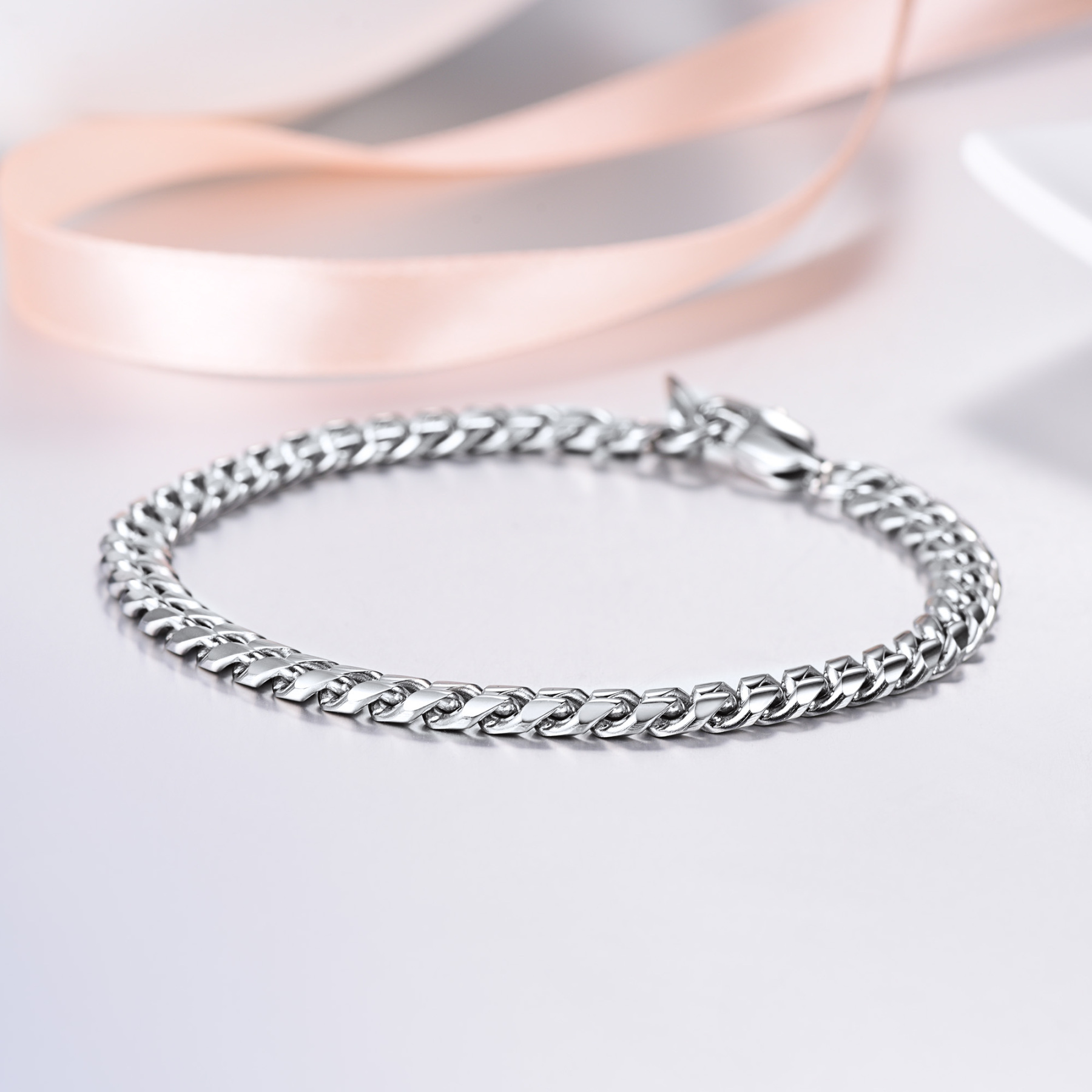 6mm Cuban Link Steel Bracelet