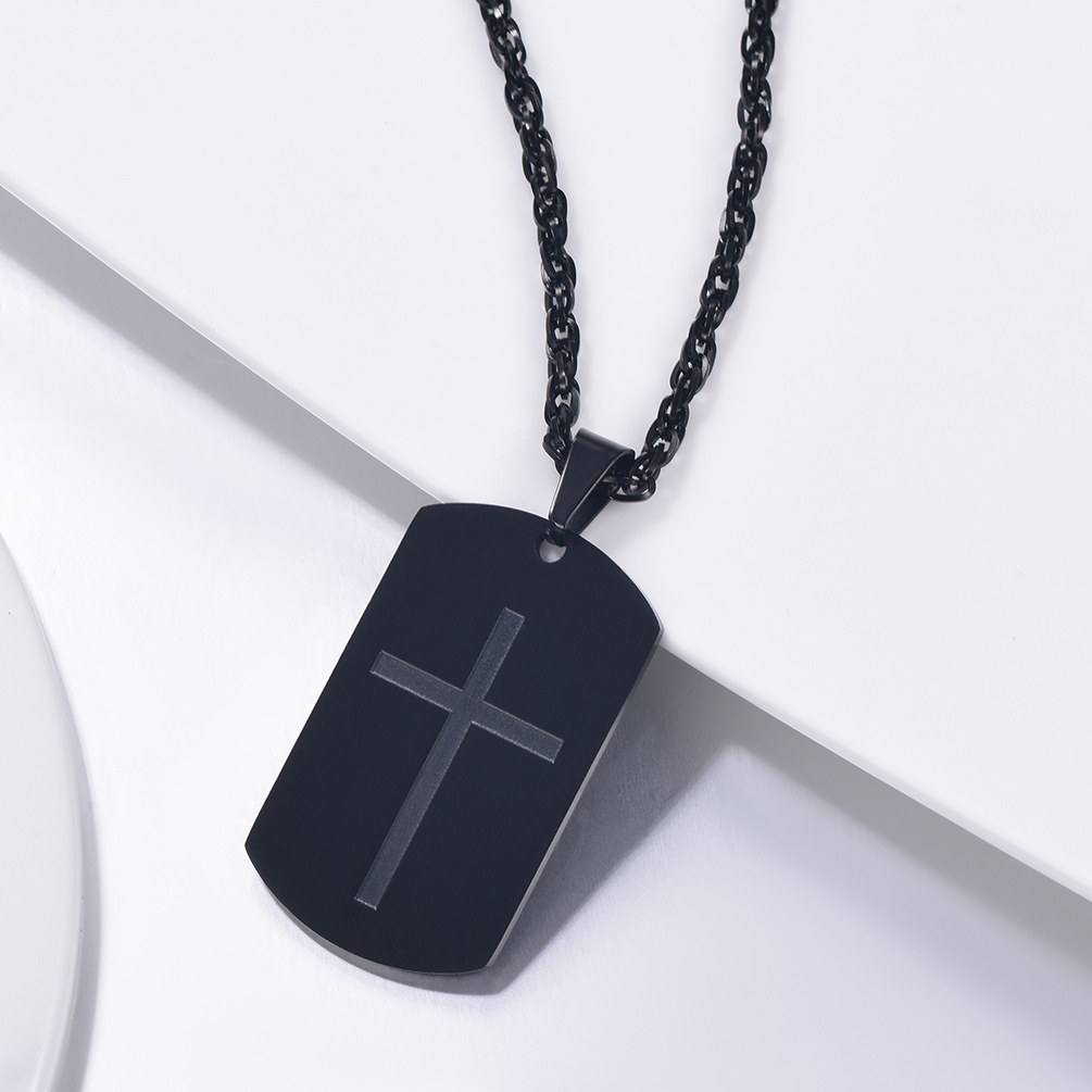 Cross Jewelry Dog Tag Necklace for Men