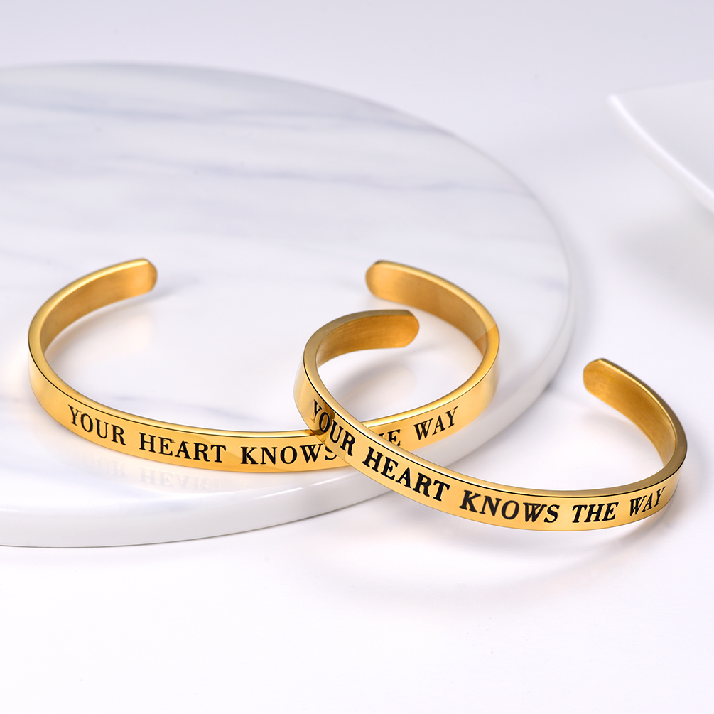 Gold Inspirational Gold Plated Cuff Bracelet