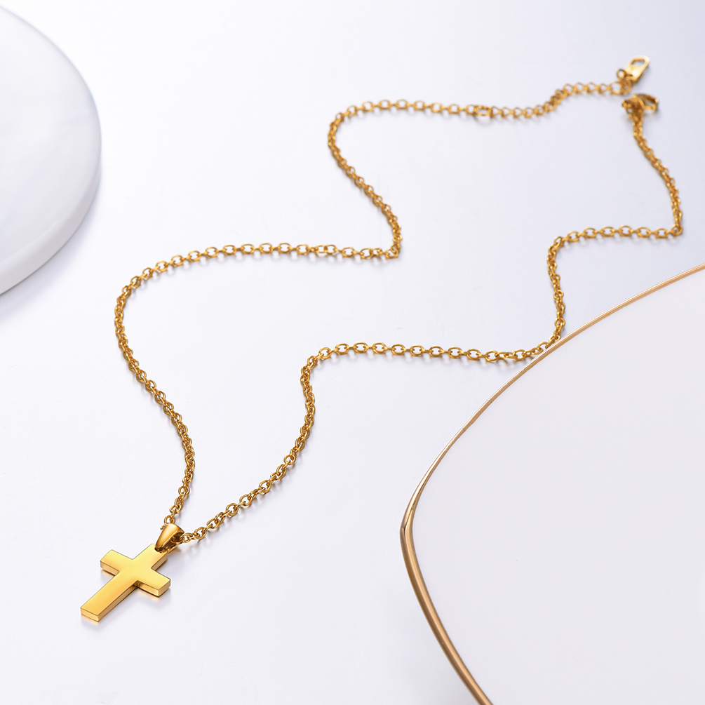 Stainless Steel Cross Pendant with Chain