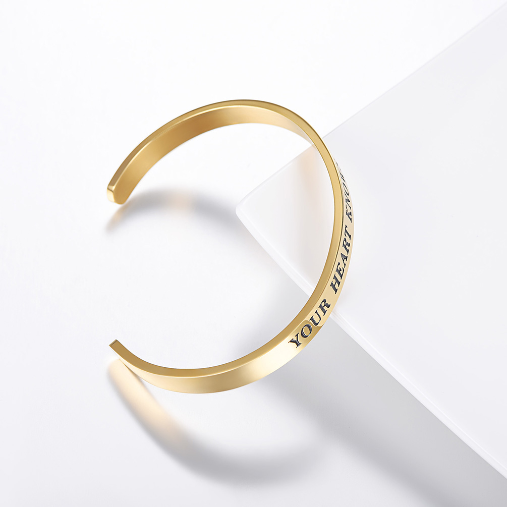 Inspirational Gold Plated Cuff Bracelet