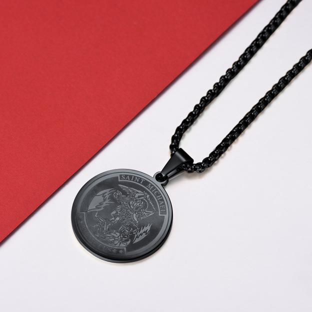 Archangel Saint Michael Round Pendant 