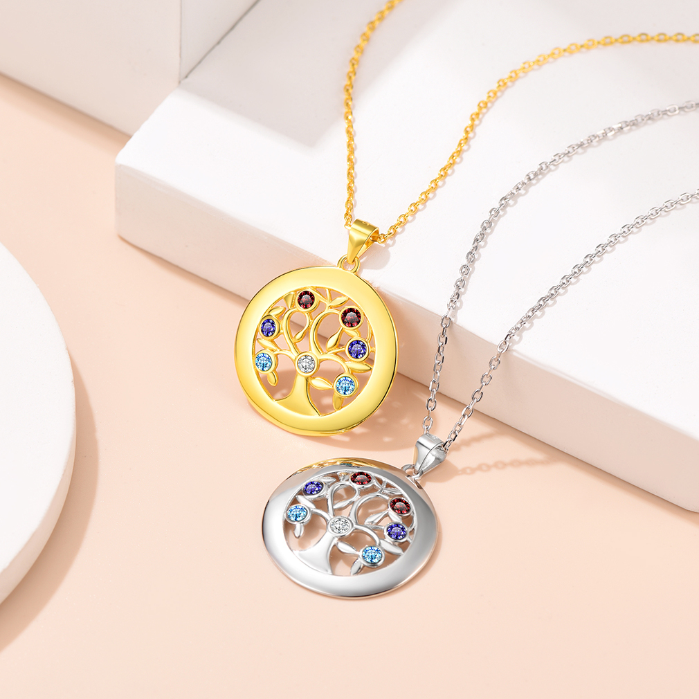Birthstone Tree of Life Necklace