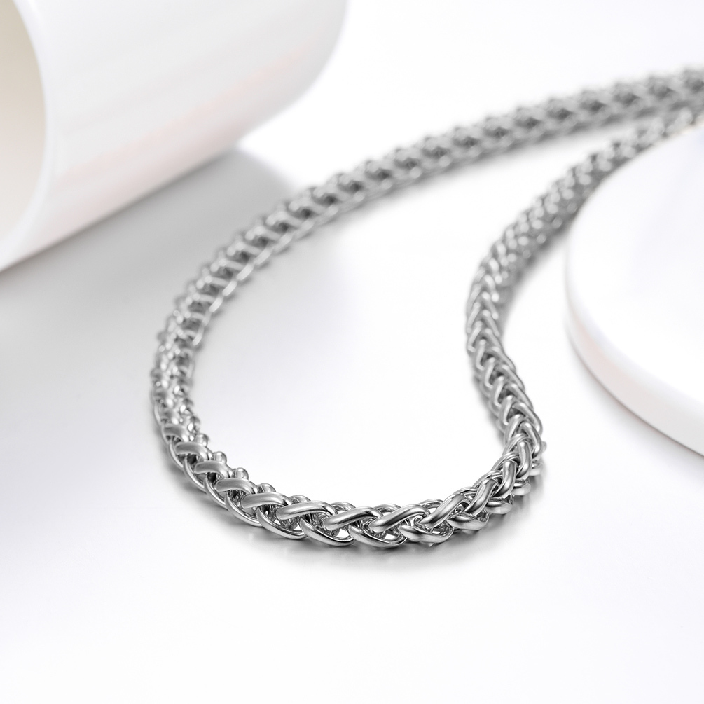 wheat chain necklace stainless steel