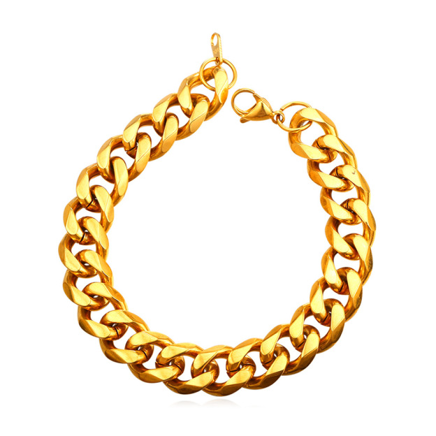 Gold Men's Rapper Wrist Bracelet