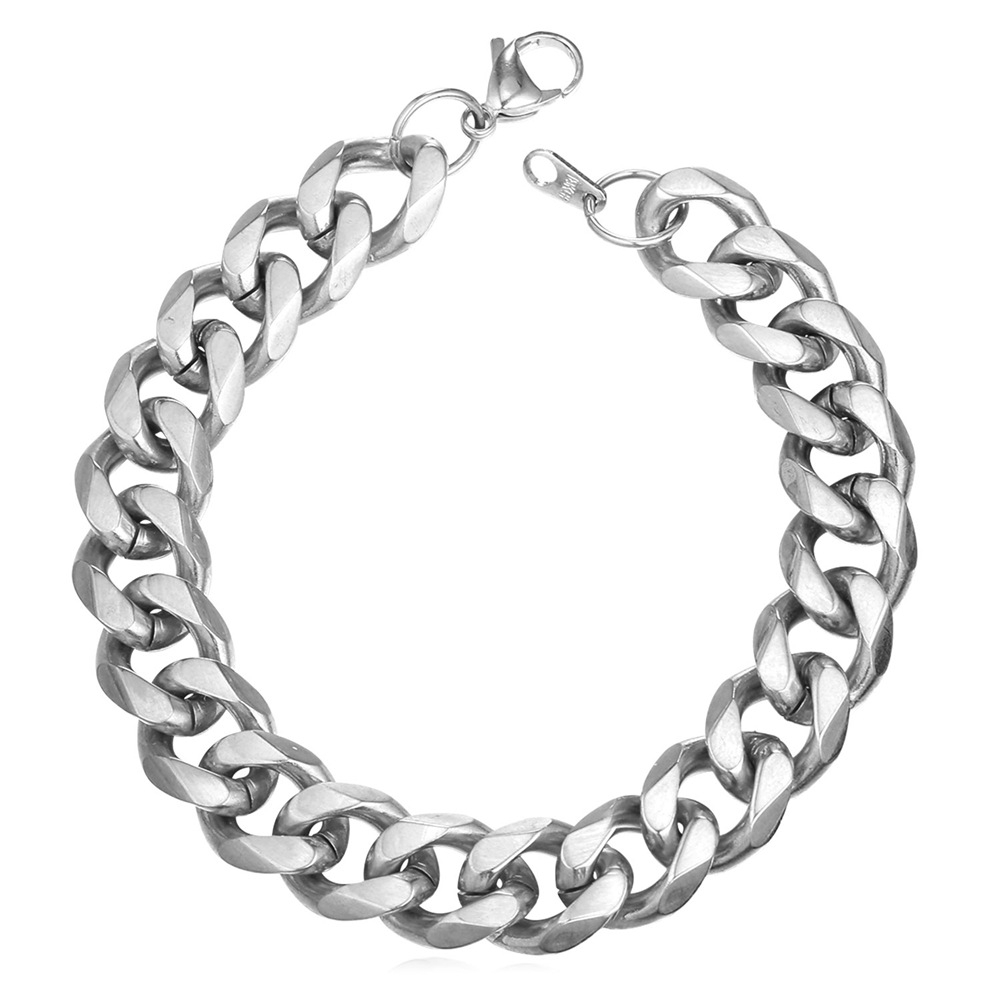 Stainless Steel Cuban Link Bracelet for Men