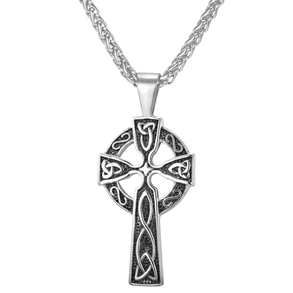 Celtic Knot Pendant Cross Scottish Necklace