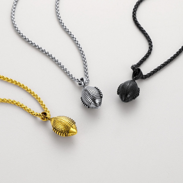 Soccer Ball Chain Necklace Steel Sports Jewelry