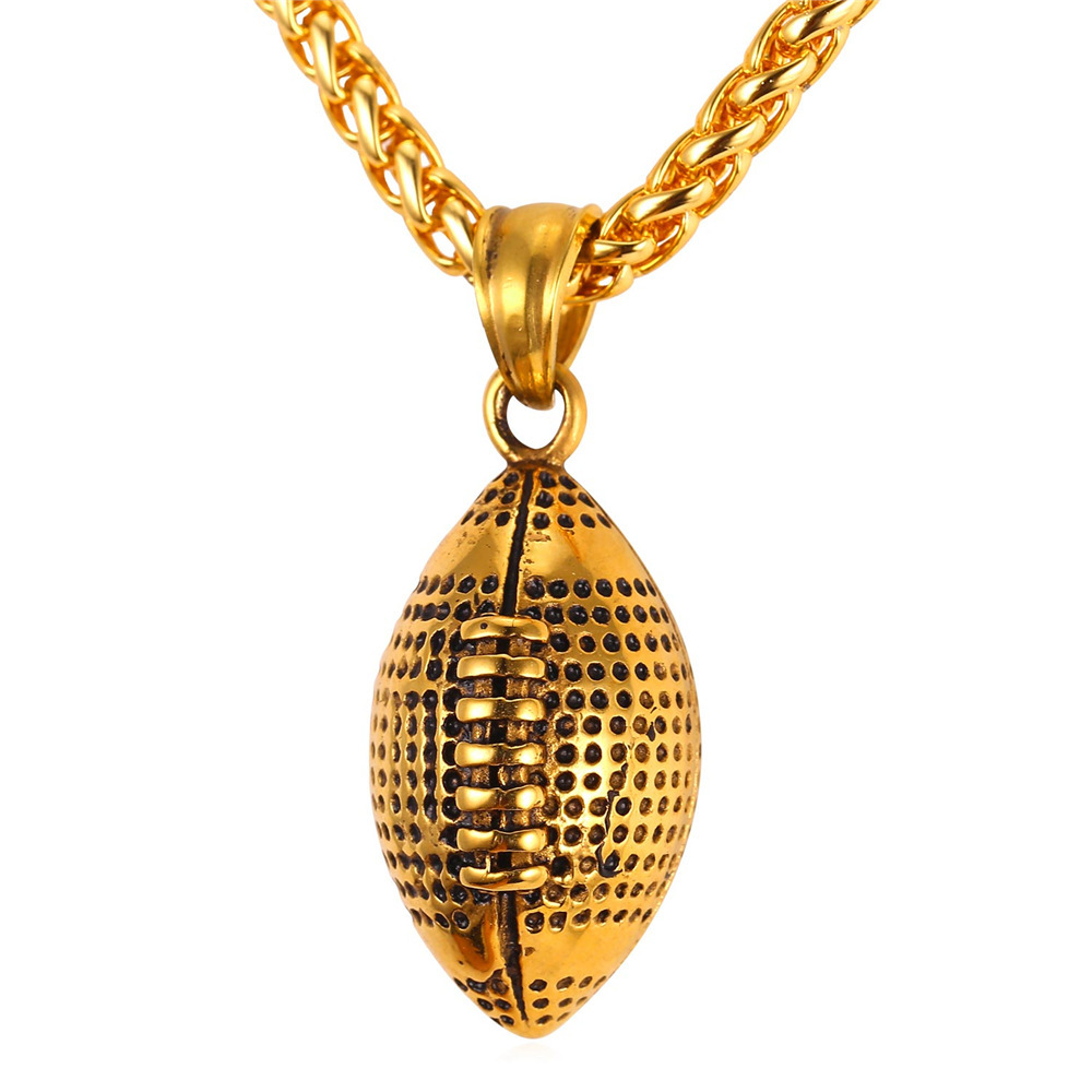 Soccer Ball Chain Necklace Steel Sports Jewelry