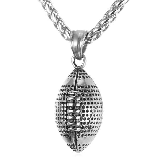 Soccer Ball Chain Necklace Steel Sports Jewelry