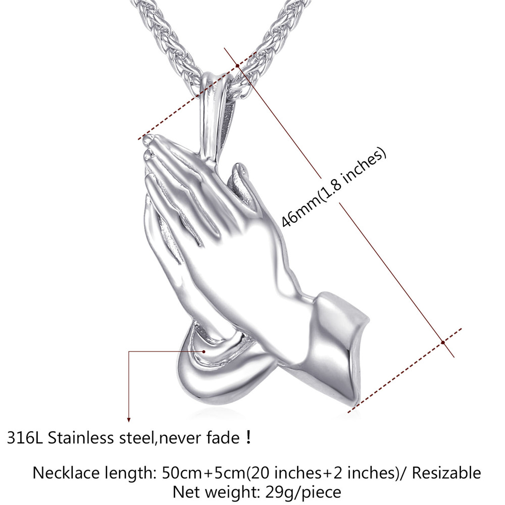 Prayer Hands Pendant Dimensions