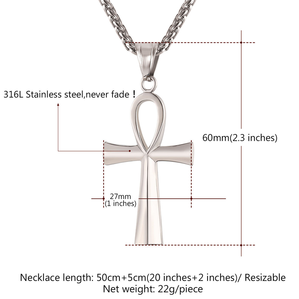 Ankh Cross Necklace for Women size guide