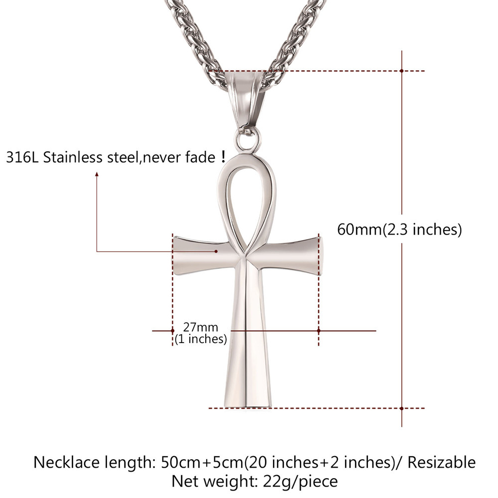 Ankh Cross Necklace for Women size guide