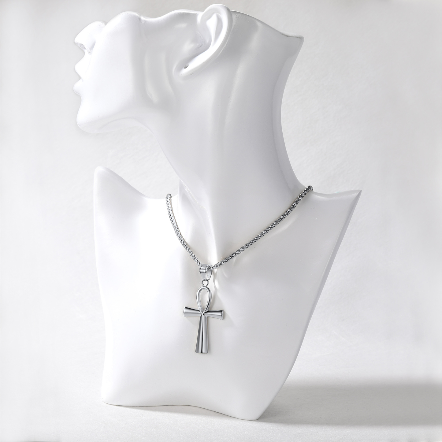  Ankh Necklace on Mannequin Egyptian Key to Life Pendant