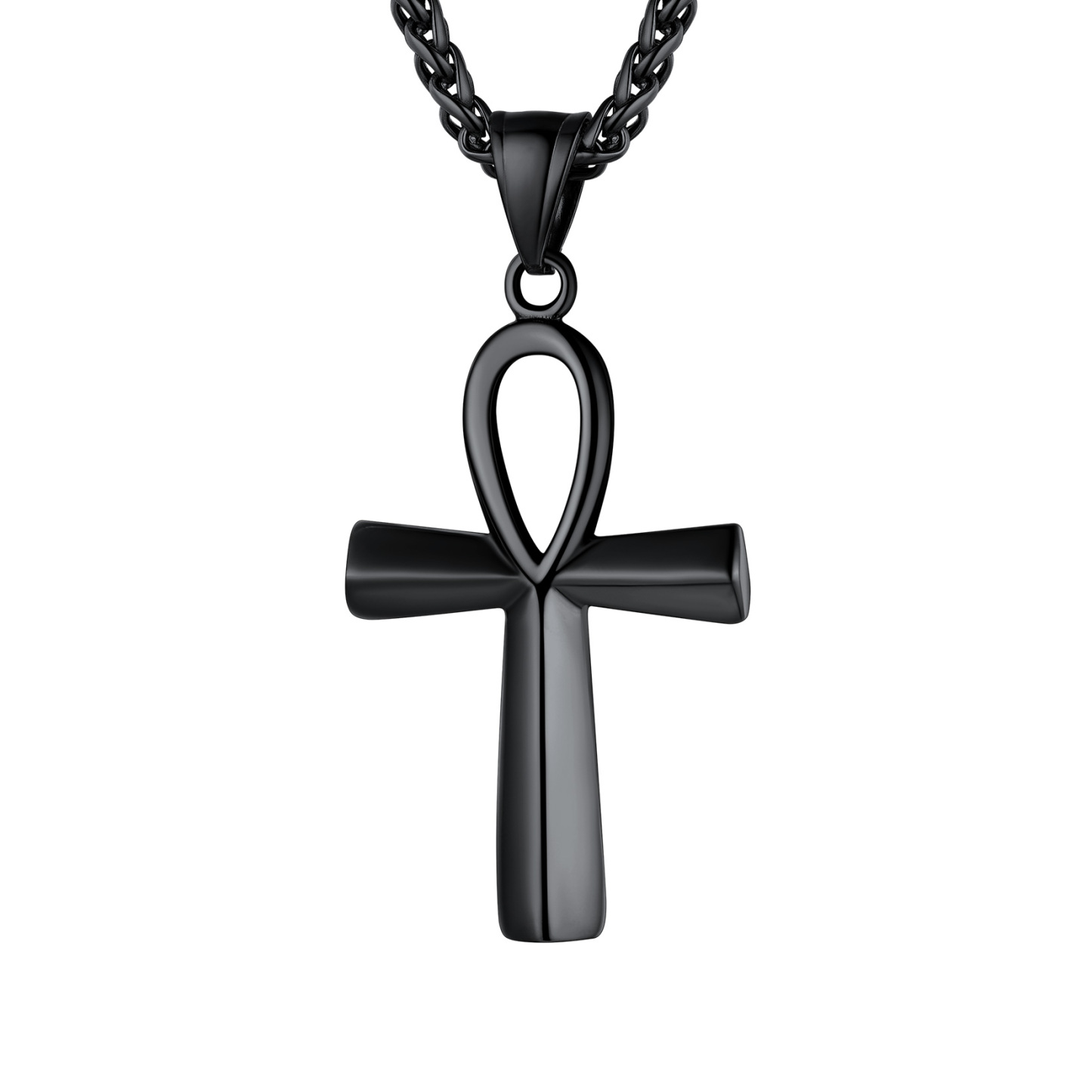 Black Ankh Cross Necklace Minimalist Egyptian Mythology Jewelry