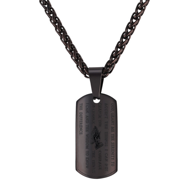 Black Christian Religious Necklace Pendant