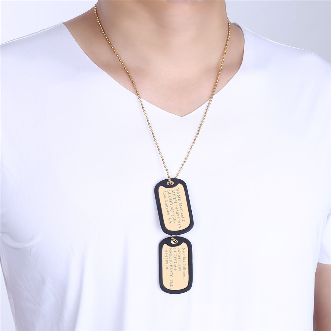 18K Gold Plated Dogtag Necklace