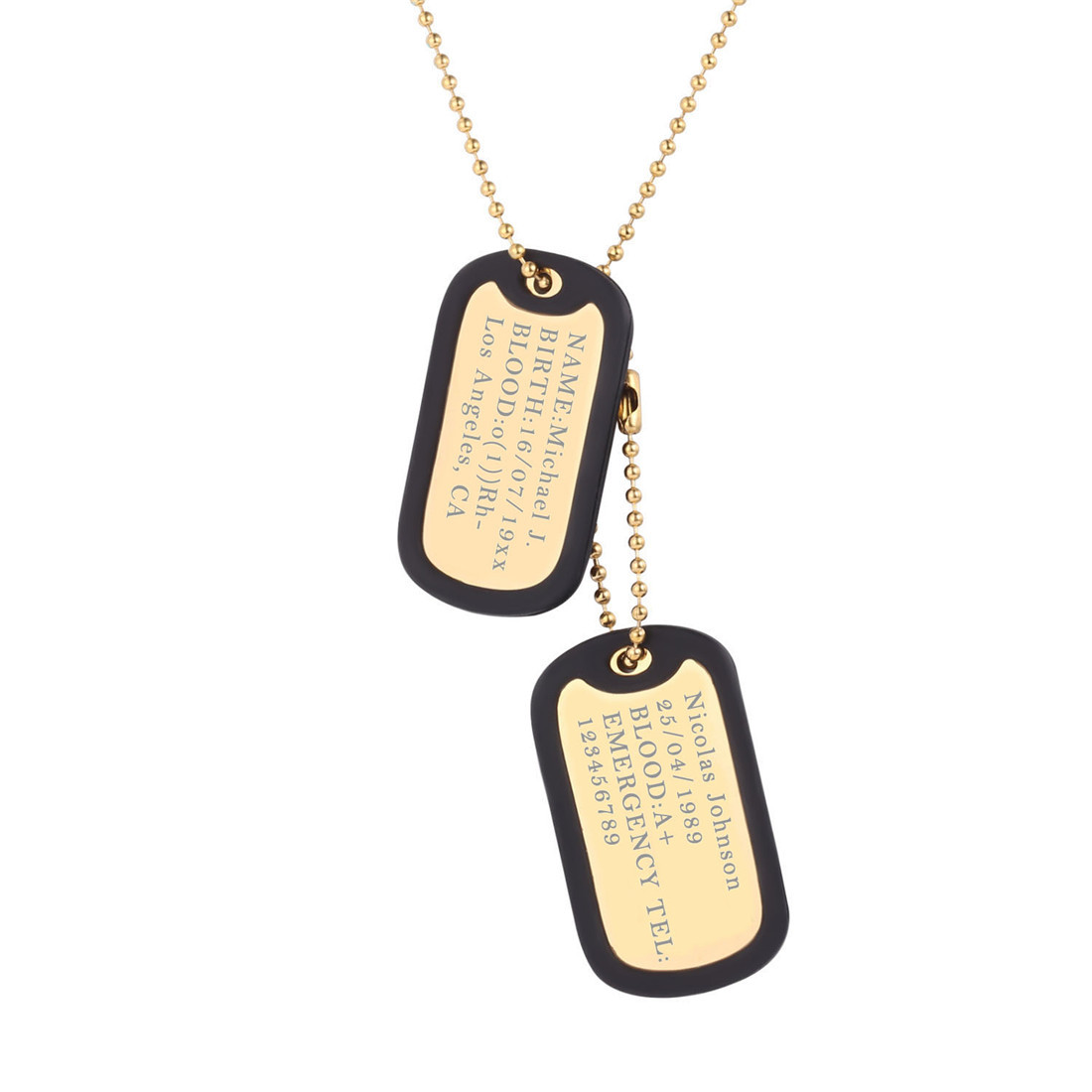 18K Gold Plated Dogtag Necklace