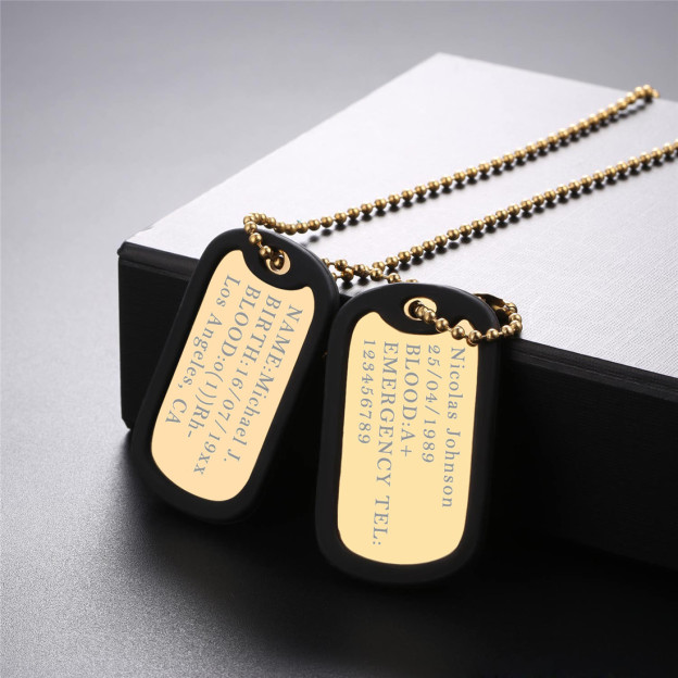 18K Gold Plated Dogtag Necklace