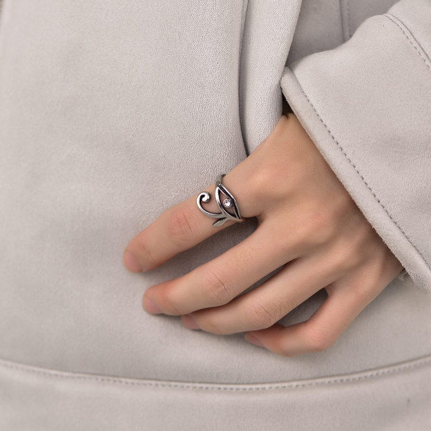 Horus Eye Rhinestone Ring