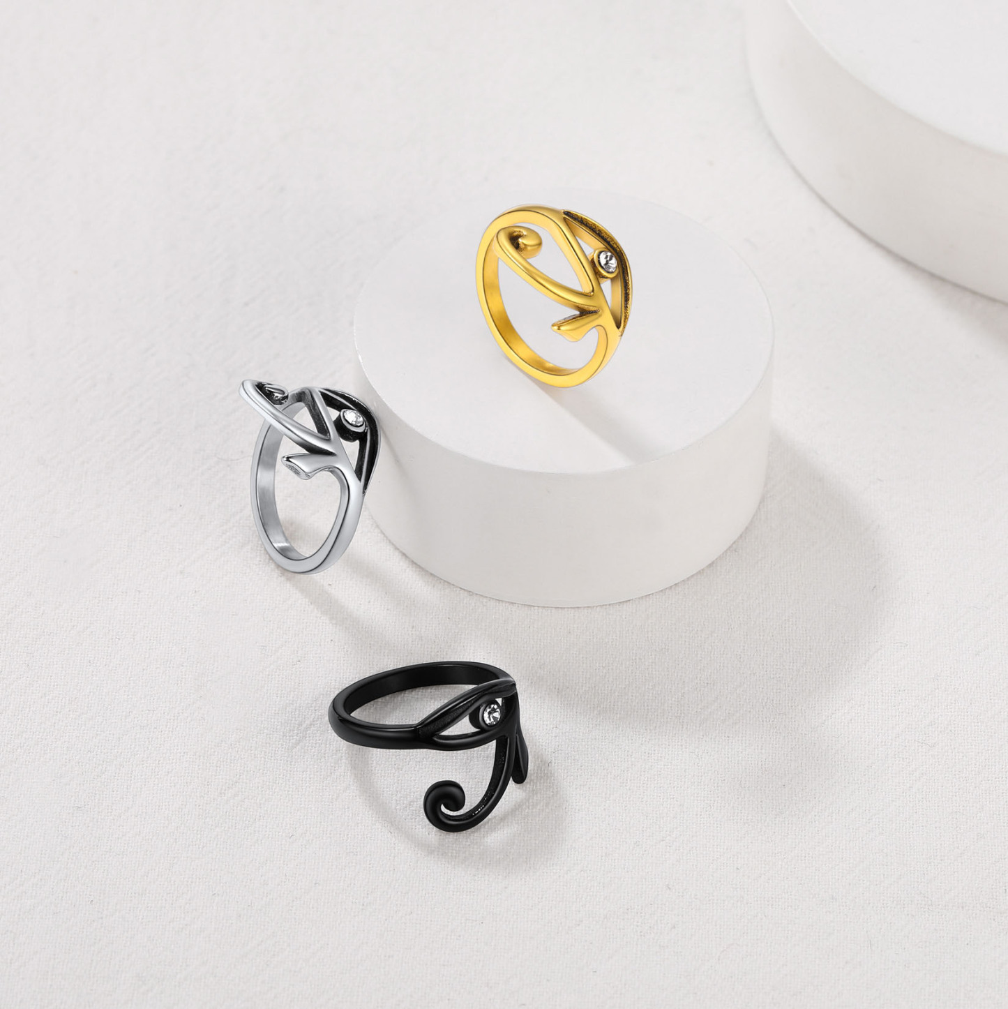 Horus Eye Rhinestone Ring