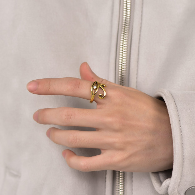 Horus Eye Rhinestone Ring