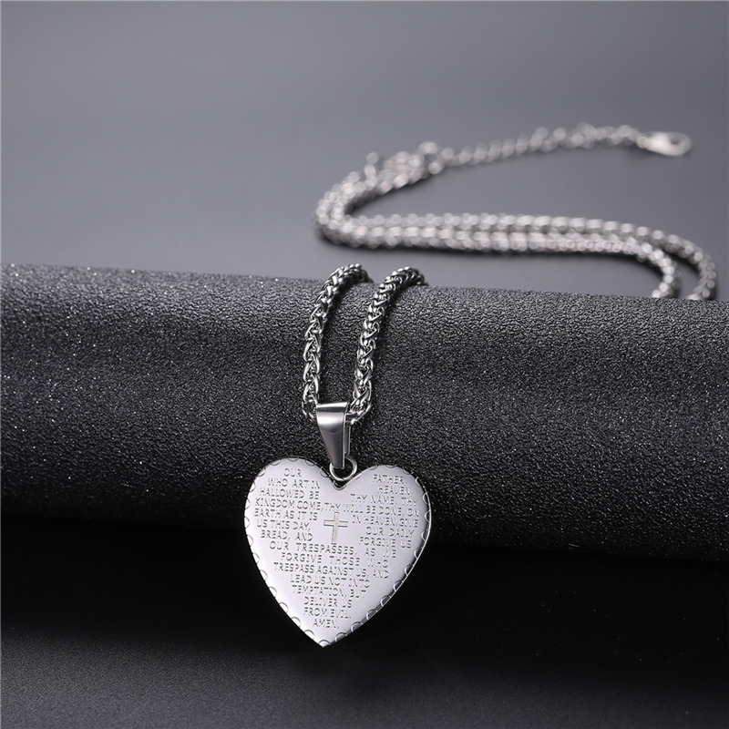  Lord's Prayer Heart Pendant Close-Up 