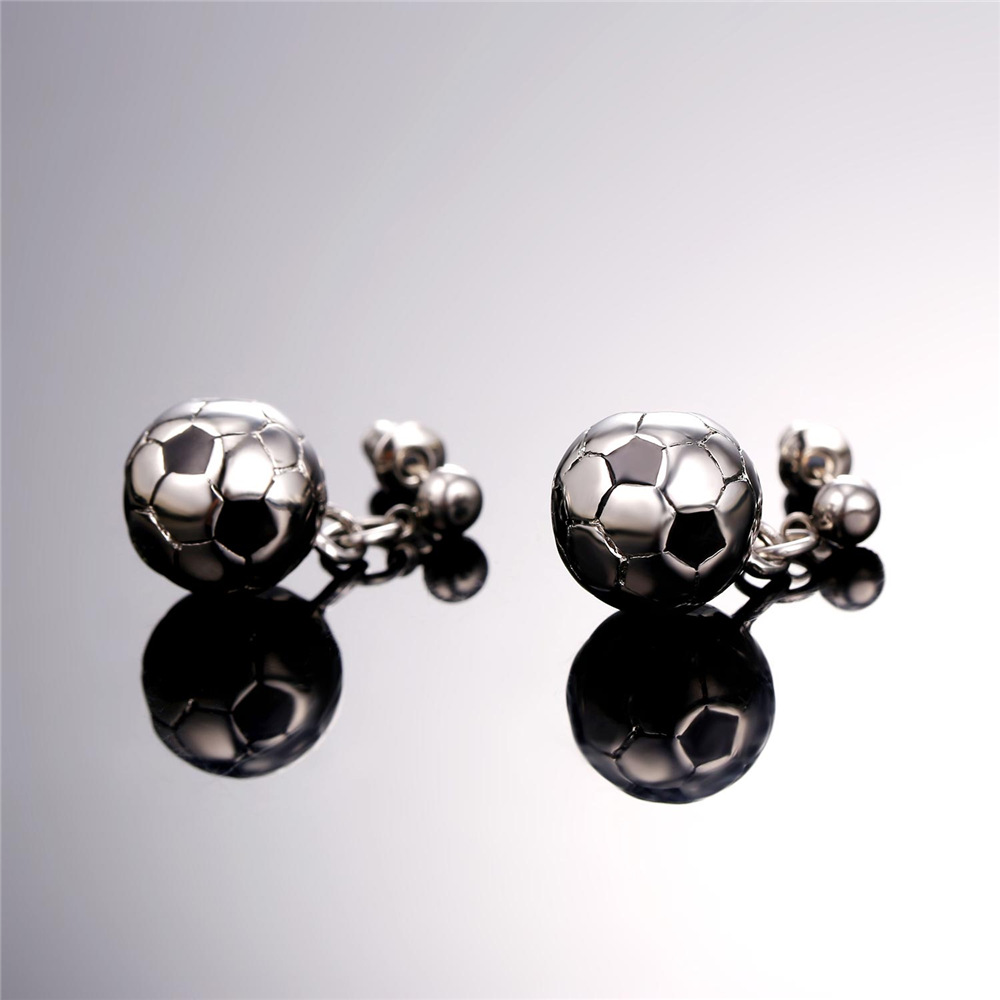 Stainless Steel Soccer Drop Earrings for Women
