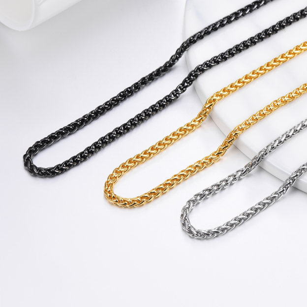 Twisted Necklace Wheat Chain for Men