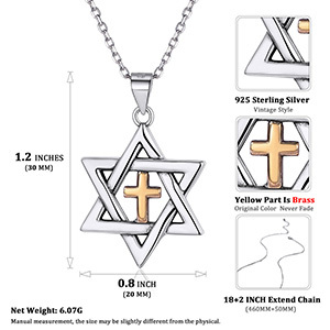 Star of David Cross Pendant Jewelry
