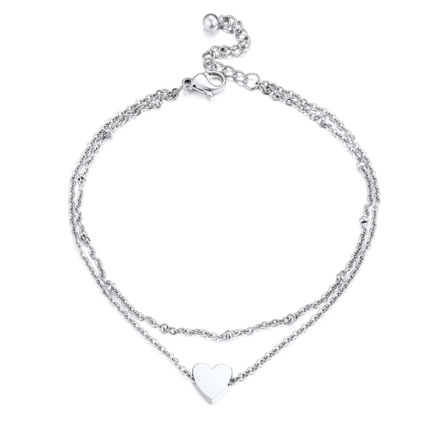Black Heart Chain Anklets 