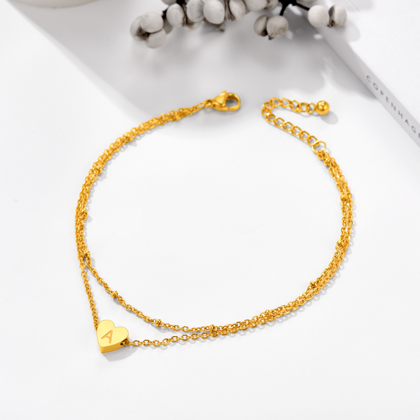 Black Heart Chain Anklets